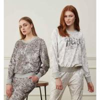 Feyza 3510 Kadın Uzun Kollu Kadife Pijama Takımı